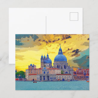 Venetië Italië Basilica Church Waterway #16 Briefkaart