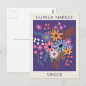  Venetië Italië Bloemenmarkt Reizen Briefkaart (Voorkant / Achterkant)