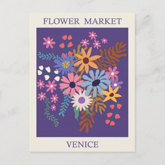  Venetië Italië Bloemenmarkt Reizen Briefkaart (Voorkant)