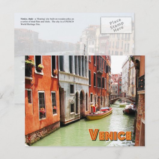Venetië, Italië Briefkaart (Voorkant / Achterkant)