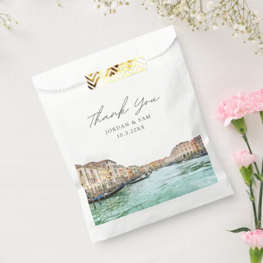 Venetië Italië bruiloft foto gepersonaliseerd Bedankzakje (Gezegeld)