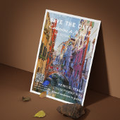 Venetië Italië Bruiloft Reizen Poster Stijl QR Cod Save The Date
