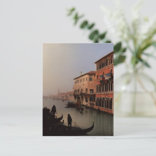 Venetië Italië Canal en Gondolas Painting Briefkaart (Staand voorkant)