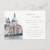 Venetië Italië Canals Waterverf bruiloft receptie Informatiekaartje (Voorkant)
