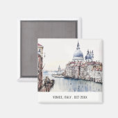 Venetië Italië Canals Waterverf Italiaans reizen Magneet (Voorkant / Achterkant)