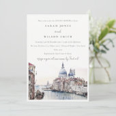 Venetië Italië Canals Waterverf Koppels Douche Kaart (Staand voorkant)