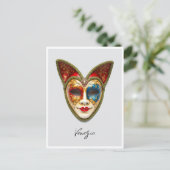 Venetië Italië Carnaval Gatto Masquerade Masker Briefkaart (Staand voorkant)