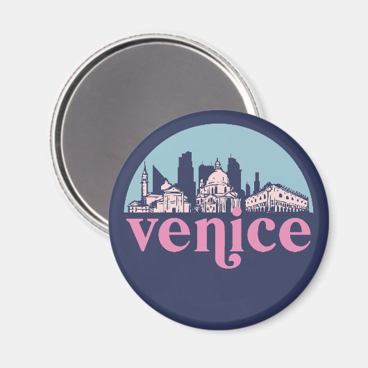 Venetië Italië  City Skyline Cityscape Art Magneet (Voorkant / Achterkant)