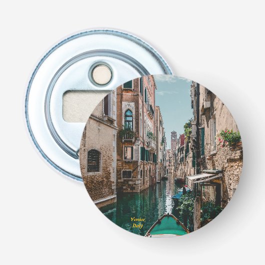 Venetië Italië De drijvende stad Button Flesopener (Voorkant)