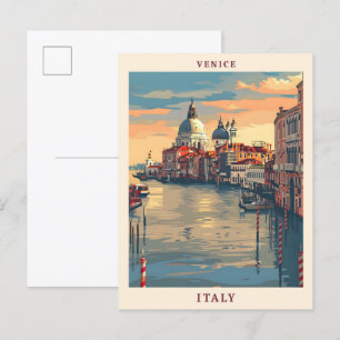 Venetië Italië Elegante Kunst Vintage Reizen Briefkaart