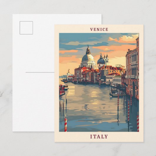 Venetië Italië Elegante Kunst Vintage Reizen Briefkaart (Voorkant / Achterkant)