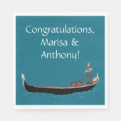 Venetië, Italië Gondel en Gondelier Tealblauw Servet (Voorkant)