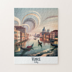 Venetië Italië Gondel Kanaal Aquarel Retro Reis Legpuzzel