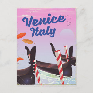 Venetië Italië Gondel vakantieprint. Briefkaart
