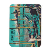 Venetië Italië Gondola Art, Woorden en Datum aanpa Magneet (Verticaal)