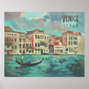 Venetië, Italië - Gondola Boat Traghetto Poster