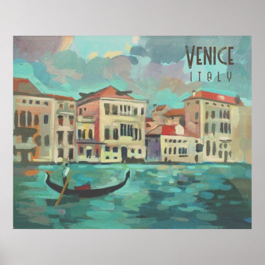 Venetië, Italië - Gondola Boat Traghetto Poster (Voorkant)