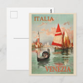Venetië Italië Gondola Boat Travel Briefkaart (Voorkant / Achterkant)