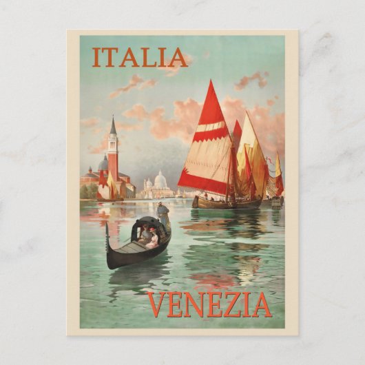 Venetië Italië Gondola Boat Travel Briefkaart (Voorkant)
