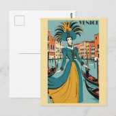 Venetië Italië Gondola Canal Carnaval Reizen Briefkaart (Voorkant / Achterkant)