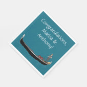 Venetië, Italië Gondola en Gondolier Blauwgroen Bl Servet (Hoek)