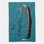 Venetië, Italië Gondola en Gondolier Blauwgroen Bl Theedoek (Verticaal)