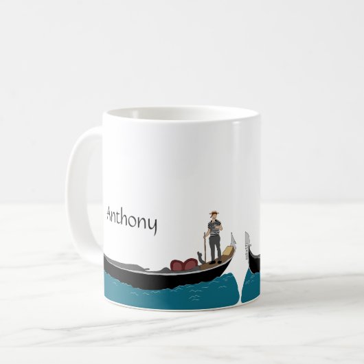 Venetië, Italië Gondola en Gondolier gepersonalise Koffiemok (Voorkant links)