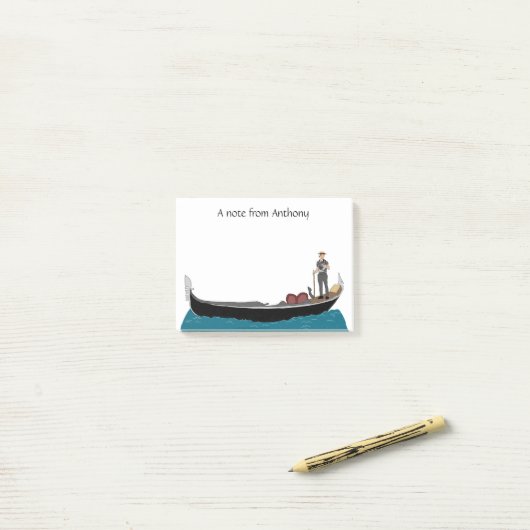 Venetië, Italië Gondola en Gondolier gepersonalise Post-it® Notes (Op bureau)