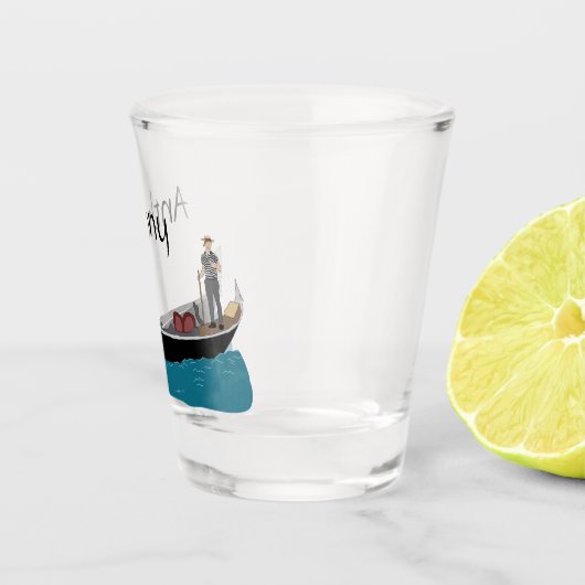 Venetië, Italië Gondola en Gondolier Travel Thmed Shot Glas (Rechts)