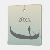 Venetië, Italië Gondola Silhouette Aangepaste Foto Keramisch Ornament (Links)