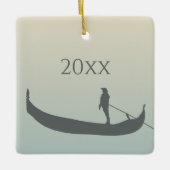 Venetië, Italië Gondola Silhouette Aangepaste Foto Keramisch Ornament (Voorkant)