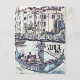 Venetië Italië Gondola  stijl World Travel Briefkaart