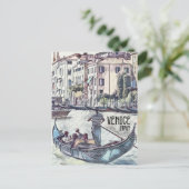 Venetië Italië Gondola stijl World Travel Briefkaart (Staand voorkant)