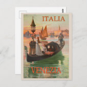 Venetië Italië Gondola Travel Briefkaart (Voorkant / Achterkant)