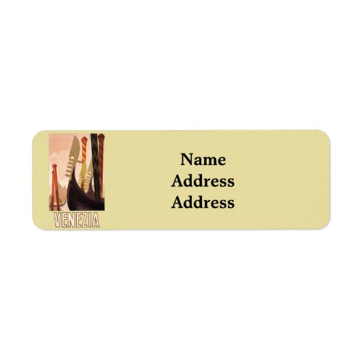  Venetië Italië Gondola Travel Etiket (Voorkant)