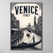  Venetië Italië Gondola Travel Poster (Voorkant)