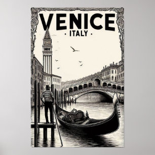  Venetië Italië Gondola Travel Poster