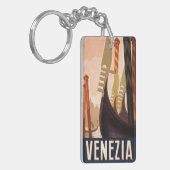  Venetië Italië Gondola Travel Sleutelhanger (Voorkant Links)