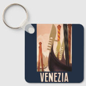 Venetië Italië Gondola Travel Sleutelhanger (Voorkant)