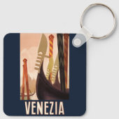 Venetië Italië Gondola Travel Sleutelhanger (Achterkant)