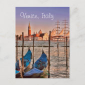 Venetië, Italië, Gondolas en Briefkaart met een ze (Voorkant)