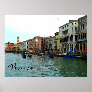 Venetië, Italië Gondolas op het Poster van het G