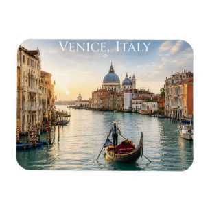 Venetië Italië Grote Kanaal Gondel Zonsondergang Magneet