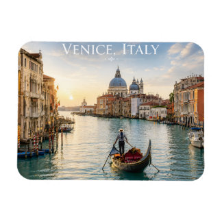 Venetië Italië Grote Kanaal Gondel Zonsondergang Magneet
