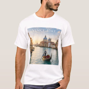Venetië Italië Grote Kanaal Gondel Zonsondergang T-shirt