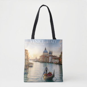 Venetië Italië Grote Kanaal Gondel Zonsondergang Tote Bag