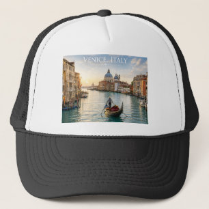 Venetië Italië Grote Kanaal Gondel Zonsondergang Trucker Pet