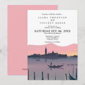 Venetië Italië Huwelijksuitnodiging Retro Kaart (Voorkant / Achterkant)