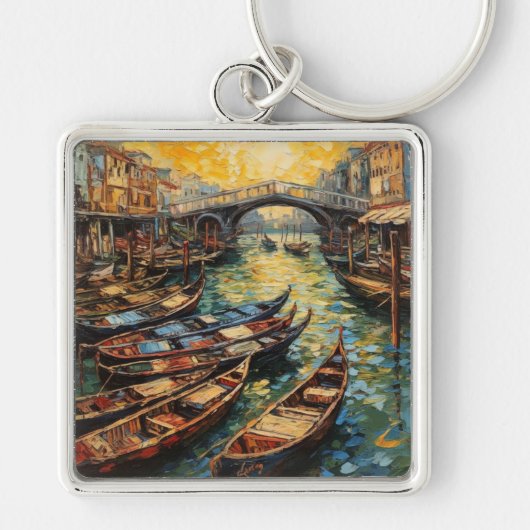 Venetië, Italië, in Van Gogh stijl Sleutelhanger (Voorkant)