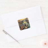 Venetië, Italië, in Van Gogh stijl Vierkante Sticker (Envelop)